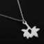 Wholesale .925 Sterling Silver Necklace- Double Leaf Charm Pendant Necklace (16-24 inch)