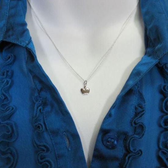 Wholesale 925 Sterling Silver Necklace with Tiny Apple Charm Pendant (16-24")
