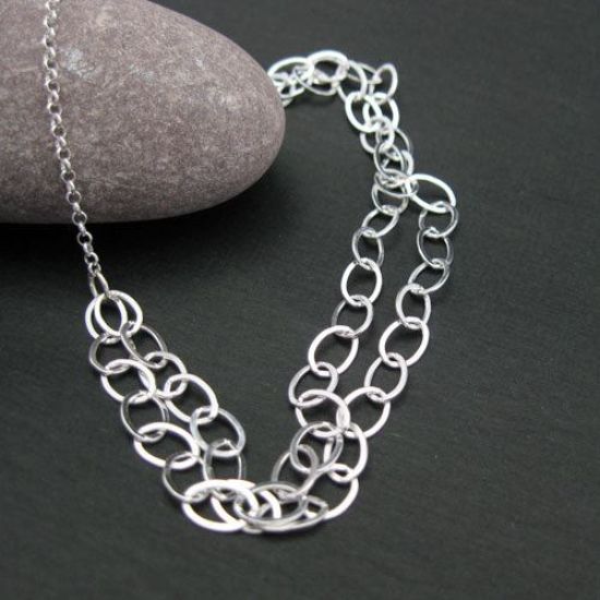 Wholesale 925 Sterling Silver Necklace - Double Layers (16-24")