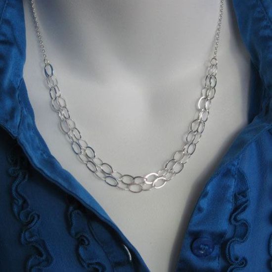Wholesale 925 Sterling Silver Necklace - Double Layers (16-24")
