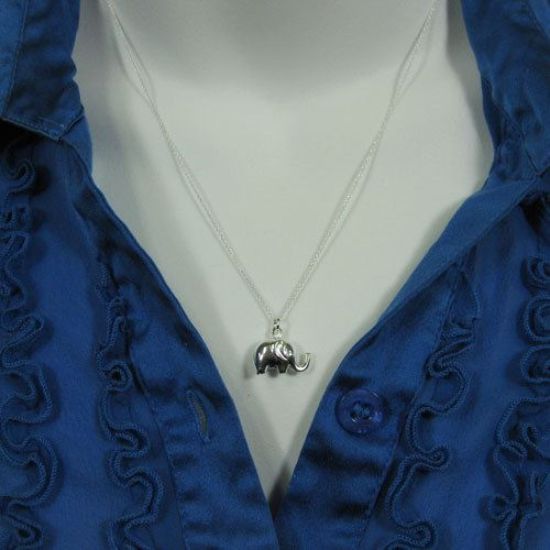 Wholesale 925 Sterling Silver Necklace, Elephant Charm Necklace (16-24")