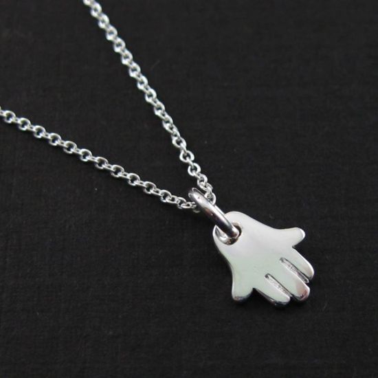 Wholesale 925 Sterling Silver Necklace-Hasma Hand Charm Pendant Necklace (16-24 inch)