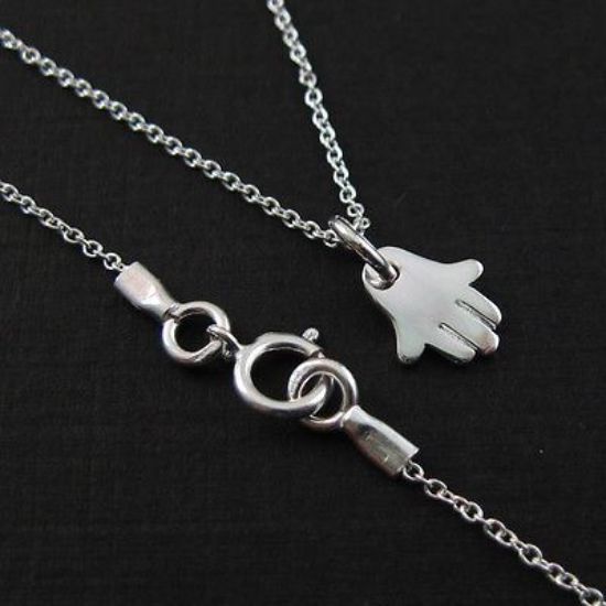 Wholesale 925 Sterling Silver Necklace-Hasma Hand Charm Pendant Necklace (16-24 inch)