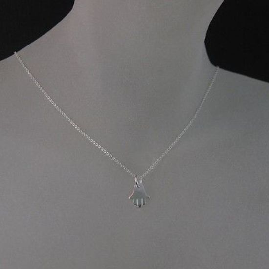 Wholesale 925 Sterling Silver Necklace-Hasma Hand Charm Pendant Necklace (16-24 inch)