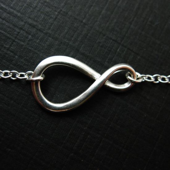 Wholesale 925 Sterling Silver Figure 8-Warped Infinity Charm Pendant Necklace (16-24 inch)