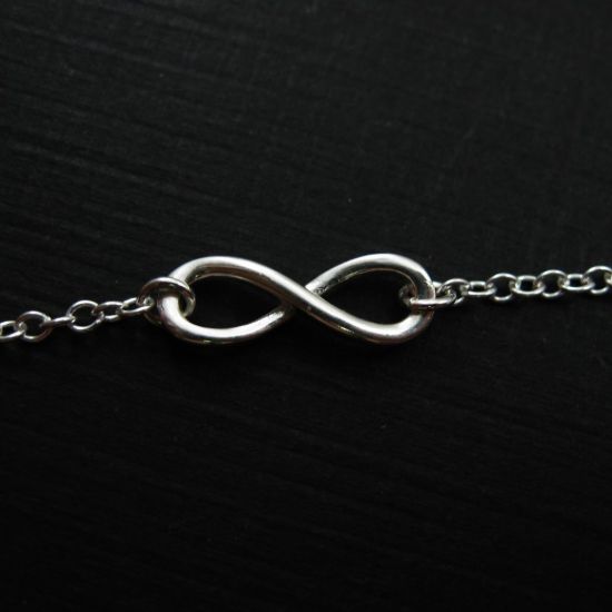 Wholesale 925 Sterling Silver Smooth Infinty Charm Pendant Necklace (16-24 inch)