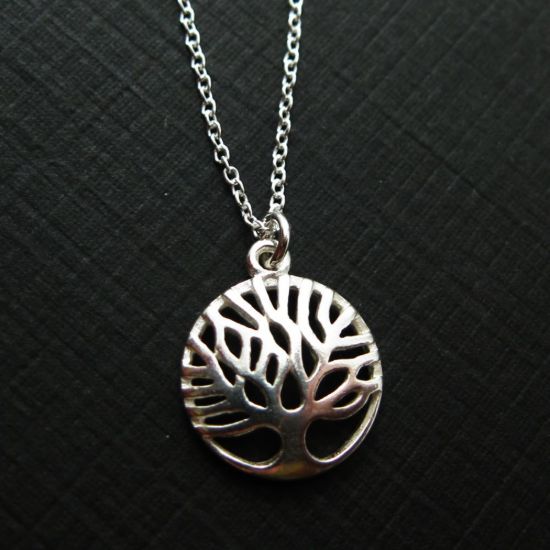 Wholesale 925 Sterling Silver Tree of Life Charm Pendant Necklace (16-24 inch)