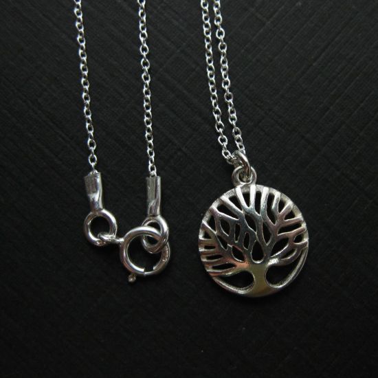 Wholesale 925 Sterling Silver Tree of Life Charm Pendant Necklace (16-24 inch)