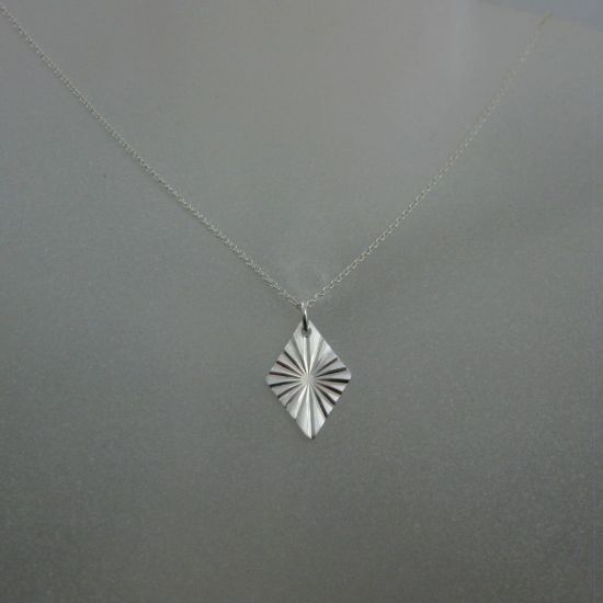 Wholesale 925 Sterling Silver Textured Diamond Charm pendant- (16-24 inches)