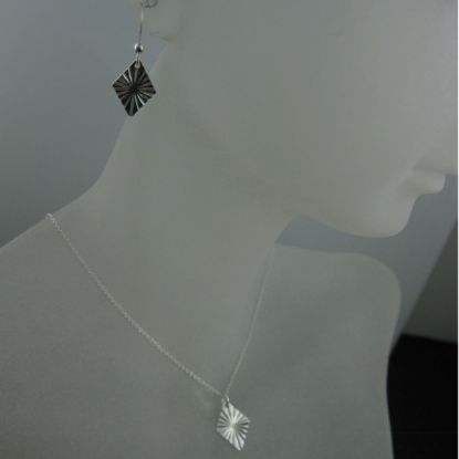 Wholesale 925 Sterling Silver Jewelry Set-Textured Diamond Charm