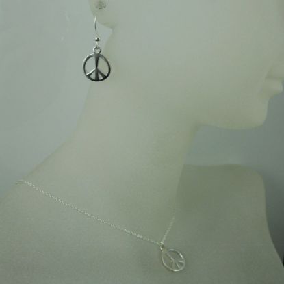 Wholesale 925 Sterling Silver Jewelry Set- Thick Peace Charm