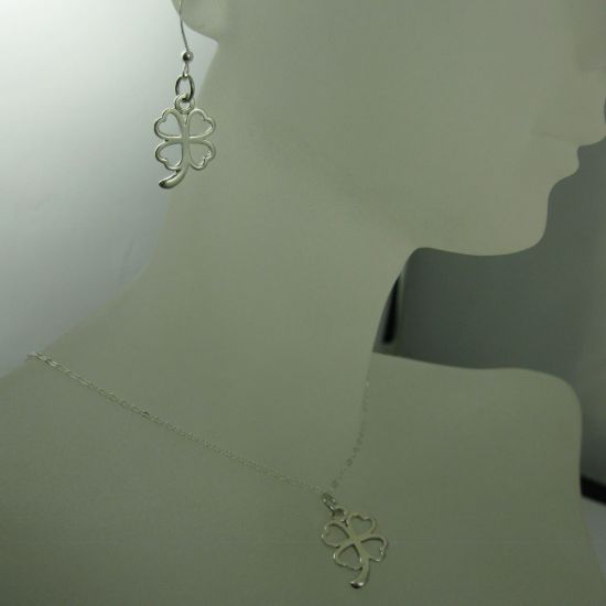 Wholesale 925 Sterling Silver Jewelry Set- Four Leaf Clover