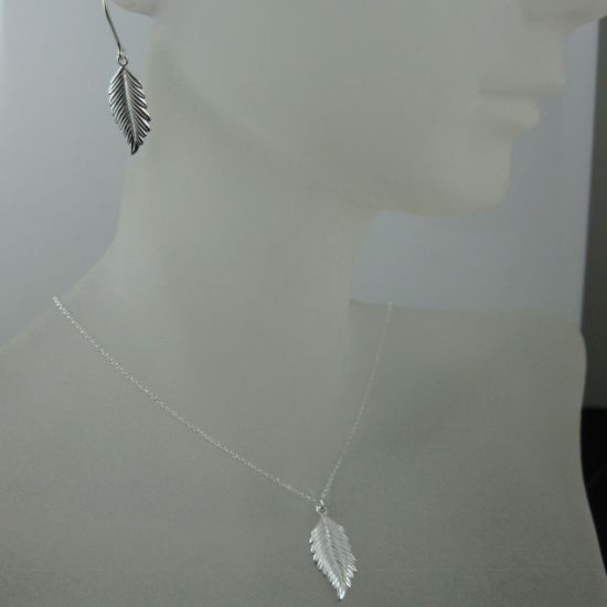 Wholesale 925 Sterling Silver Jewelry Set-Feather Charm