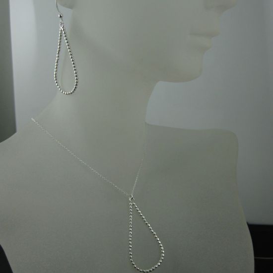 Wholesale 925 Sterling Silver Jewelry Set-Ball Tear Drop Charm