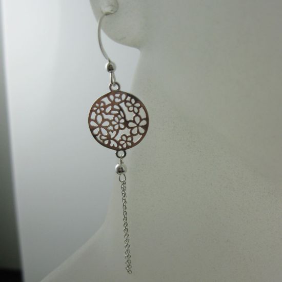 Wholesale 925 Sterling Silver Earrings-Round Flower Connector