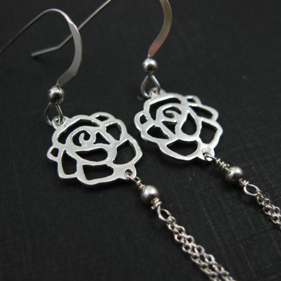 Wholesale 925 Sterling Silver Earrings-Sweet Rose