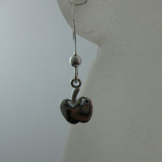 Wholesale 925 Sterling Silver Earrings-Tiny Apple
