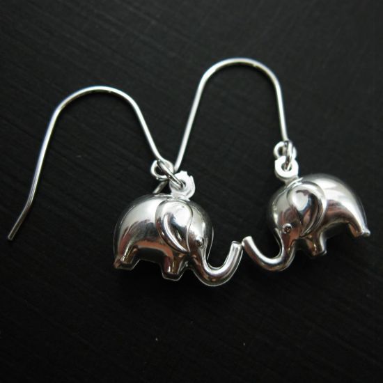 Wholesale 925 Sterling Silver Earrings-Elephant Charm