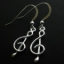 Wholesale 925 Sterling Silver Earrings-Music Note Charm