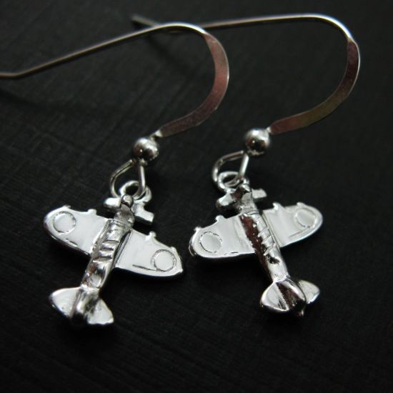 Wholesale 925 Sterling Silver Earrings- Airplane Charm