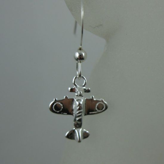 Wholesale 925 Sterling Silver Earrings- Airplane Charm