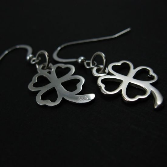 Wholesale 925 Sterling Silver Earrings- Four Leaf Clover