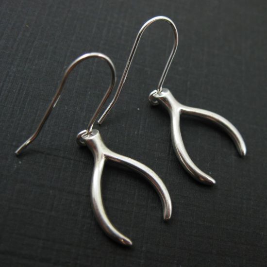 Wholesale 925 Sterling Silver Earrings- Wishbone Charm
