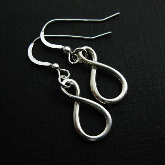 Wholesale 925 Sterling Silver Earrings-Figure 8-Warped Infinity