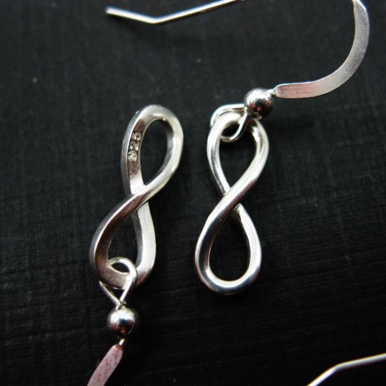 Wholesale 925 Sterling Silver Earrings-Smooth Infinity
