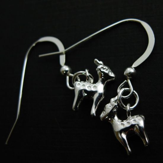 Wholesale 925 Sterling Silver Earrings-Reindeer Charm