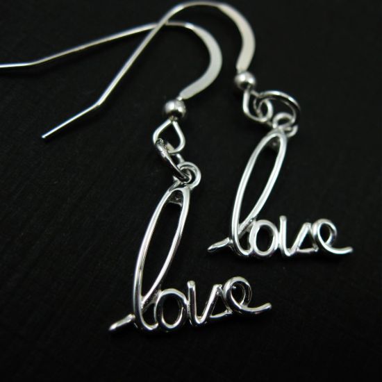 Wholesale 925 Sterling Silver Earrings-Love