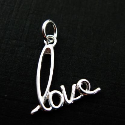 Wholesale Sterling Silver Love Charm, Love in Script Pendants,Charms and Pendants for Jewelry Making, Wholesale Findings