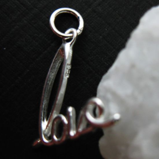 Wholesale Sterling Silver Love Charm, Love in Script Pendants,Charms and Pendants for Jewelry Making, Wholesale Findings