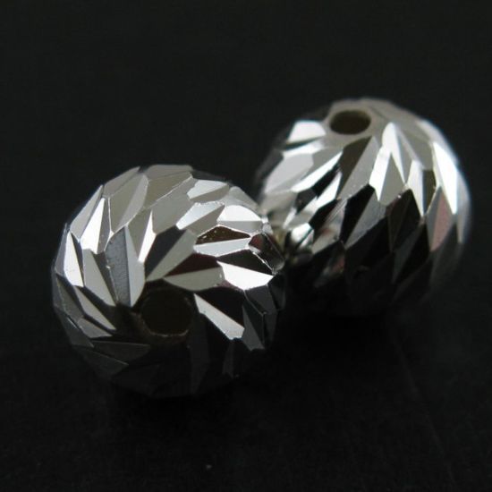 Wholesale Sterling Silver 8mm Textured Round Beads (Sold Per 2 Pieces)