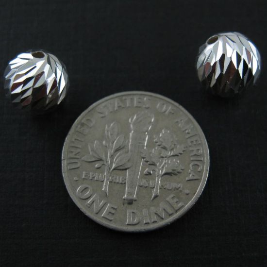 Wholesale Sterling Silver 8mm Textured Round Beads (Sold Per 2 Pieces)