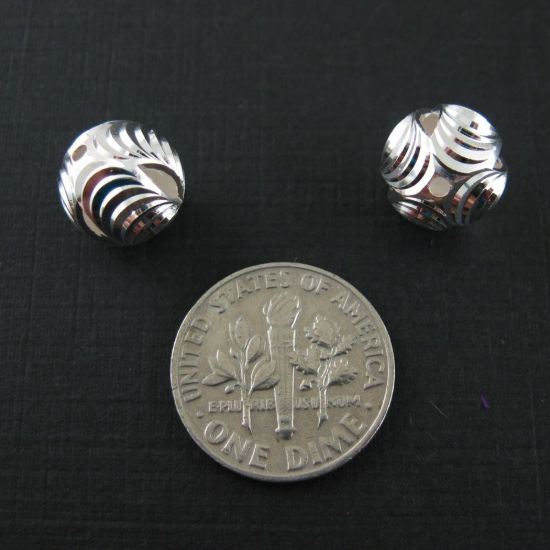 Wholesale Sterling Silver 10mm Textured Round Beads (Sold Per Bead)