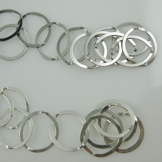 Wholesale Chain, Sterling Silver Flat Circle Chain 10mm Bulk Chain by the foot