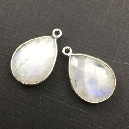 Wholesale Sterling Silver Teardrop Bezel Moonstone Gemstone Pendant, Wholesale Gemstone Pendants for Jewelry Making