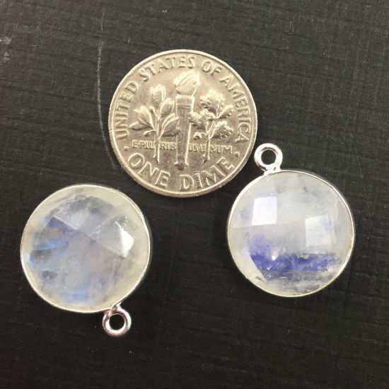 Wholesale Sterling Silver Round Bezel Moonstone Gemstone Pendant, Wholesale Gemstone Pendants for Jewelry Making