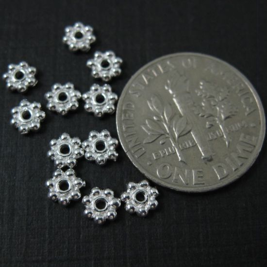 Wholesale Sterling Silver Tiny Daisy Spacer Charm, Charms and Pendants for Jewelry Making, Wholesale Findings