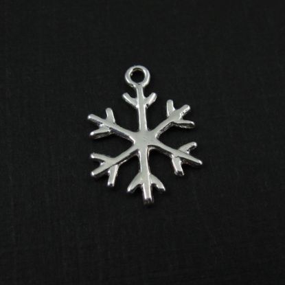Wholesale 925 Sterling Silver Snowflake Charm - 18x13mm (1 pc)