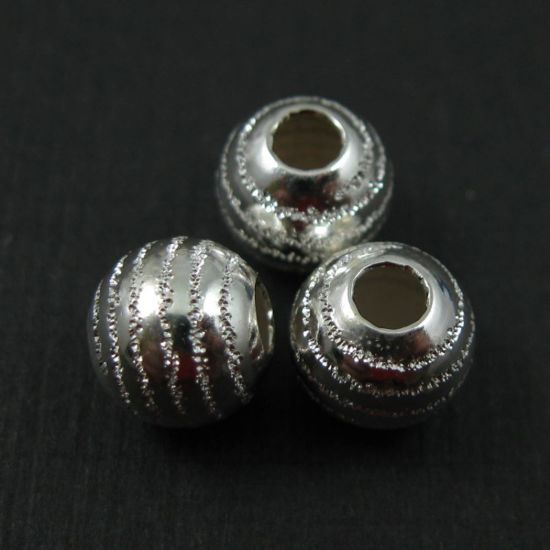 Wholesale Sterling Silver 8mm Fine Textured Round  Beads for Jewelry Making, Wholesale Beads and Findings