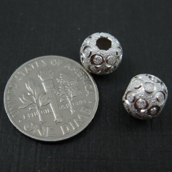 Wholesale Sterling Silver 8mm Shimmering Round Beads for Jewelry Making, Wholesale Beads and Findings