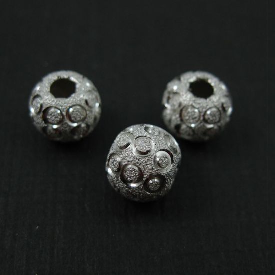 Wholesale Sterling Silver 8mm Shimmering Round Beads for Jewelry Making, Wholesale Beads and Findings