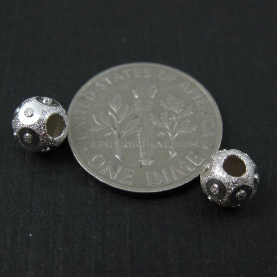 Wholesale Sterling Silver 6mm Shimmering Round Beads for Jewelry Making, Wholesale Beads and Findings