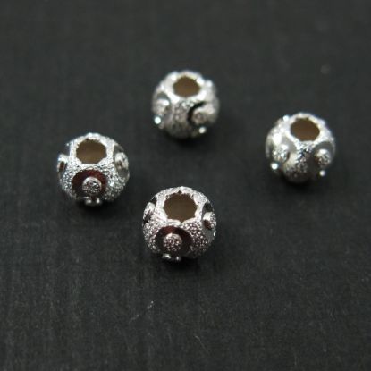 Wholesale Sterling Silver 4mm Shimmering Round Beads for Jewelry Making, Wholesale Beads and Findings