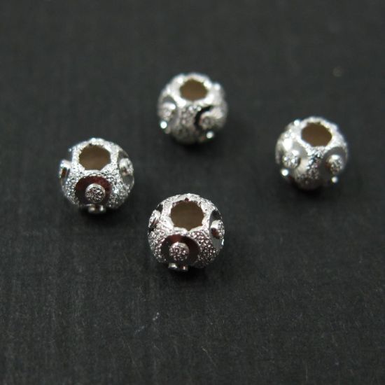 Wholesale Sterling Silver 4mm Shimmering Round Beads for Jewelry Making, Wholesale Beads and Findings