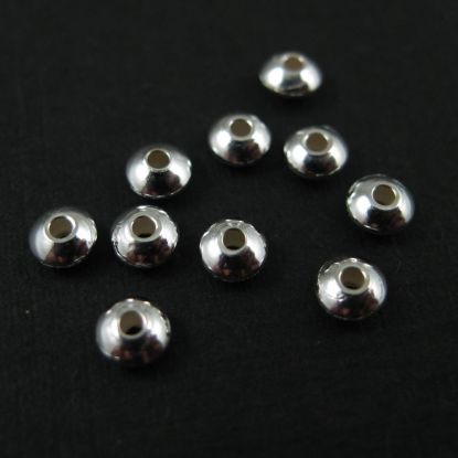 Wholesale Sterling Silver Small Smooth Rondelle Beads for Jewelry Making, Wholesale Beads and Findings