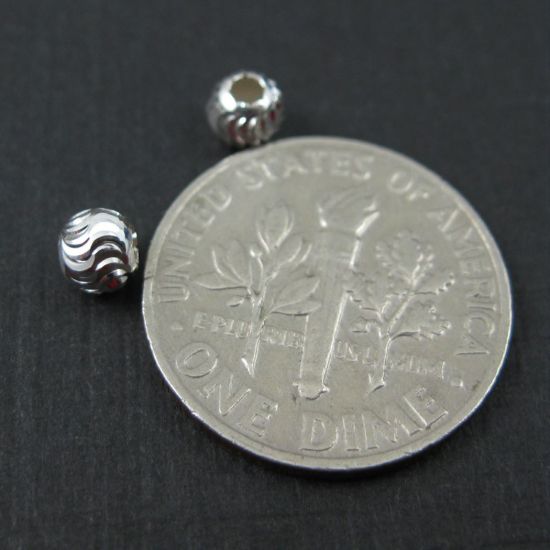 Wholesale Sterling Silver 4mm Swirled Round Beads for Jewelry Making, Wholesale Beads and Findings