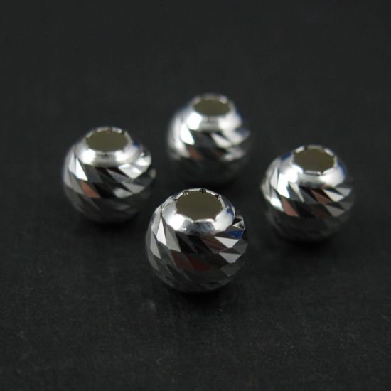 Wholesale Sterling Silver 4mm Finely Detailed Round Beads for Jewelry Making, Wholesale Beads and Findings